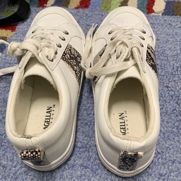 Magellan woman’s white sneakers with snakeskin trim, size 9B - Picture 3 of 8